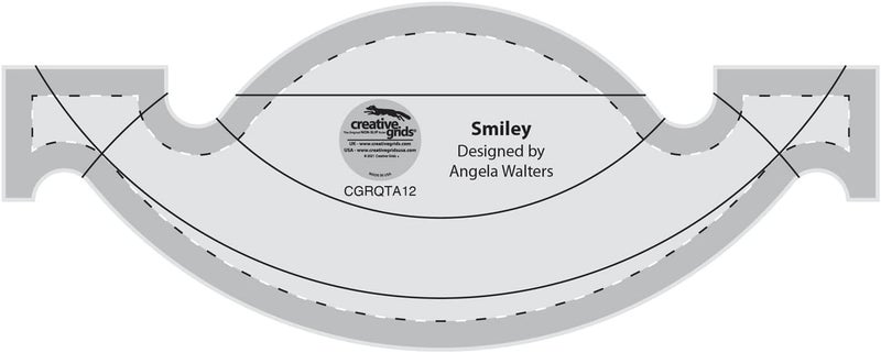 Machine Quilting Tool Smiley – CGRQTA12 – Made in USA Non-Slip Grip Acrylic Quilting & Sewing Template Ruler for Free-Motion quilt Patchwork Design on Domestic Sewing & Longarm Machines